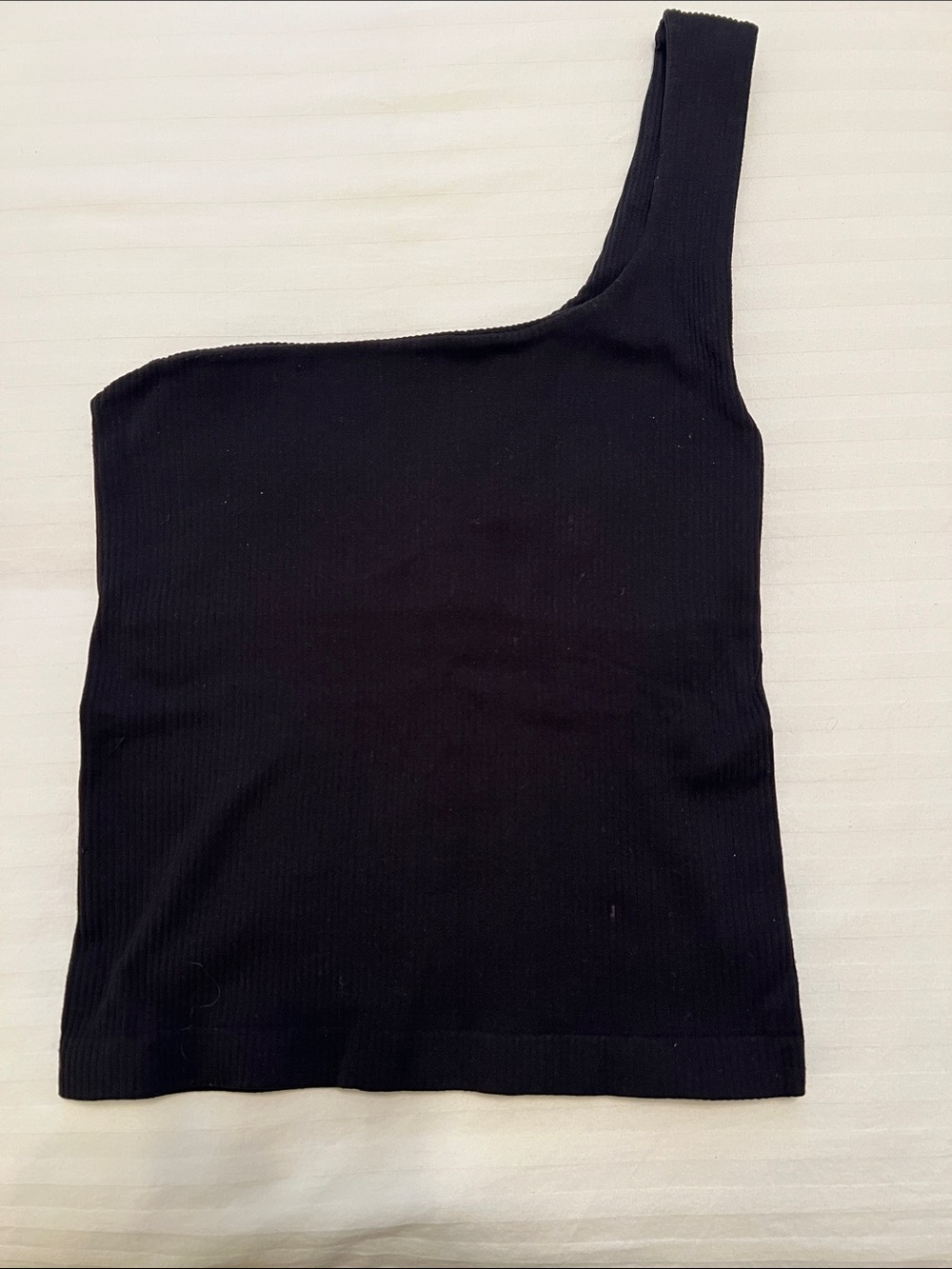 Free People Intimately Black Ribbed One-Shoulder Top